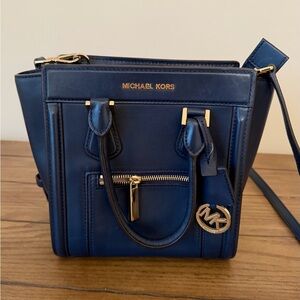 Michael Kors Navy Leather Crossbody Bag